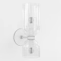 Modern Amber Glass Wall Lamp With Double Bulb And Dark Brown Base