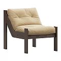 Beige Upholstered Accent Chair With Wooden Frame And Button Tufted Design Details
