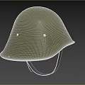 Classic Green Helmet With Two Rivets Curved Brim And Black Strap Design