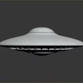 Space Aerospace Metallic Craft with Dome Top and Smooth Surface Design 3d model