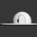 Traditional White Dome Building With Sled And Colorful Stripes On Circular Platform