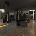 Modern Clothing Store Interior Design With Mannequins Clothing Racks Green Plants And Tile Flooring