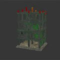 Unfinished Multi Story Building Model With Gray Exterior And Foundation Structure