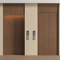 Modern Double Elevator Interior Design With Wooden Doors And Control Panels