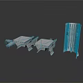 Silver Industrial Metal Components With Cylindrical Structure And Base Brackets