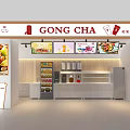 GONG CHA Milk Tea Shop Interior With Fruit Tea Displays And Pastry Counter