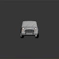 Vintage White Classic Car With Textured Body Headlights Grille And Shiny Wheels