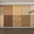 Wood veneer wall panel wall veneer wood veneer background wall 3d model