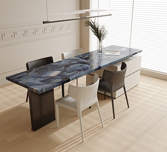 Modern Dining Table and Chair Combination Dining Table Dining Chair Single Chair 3d model