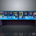 Advanced Control Panel Console With Multiple Screens And Functional Buttons