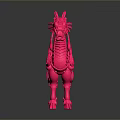 Pink Qilin Mythical Character 3D Model With Ornate Design And Vibrant Color
