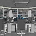 Monitoring Room Interior With Multiple Screens Control Desks And Office Chairs