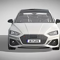 White Audi Sports Car With UK Plate Black Roof And Orange Wheels