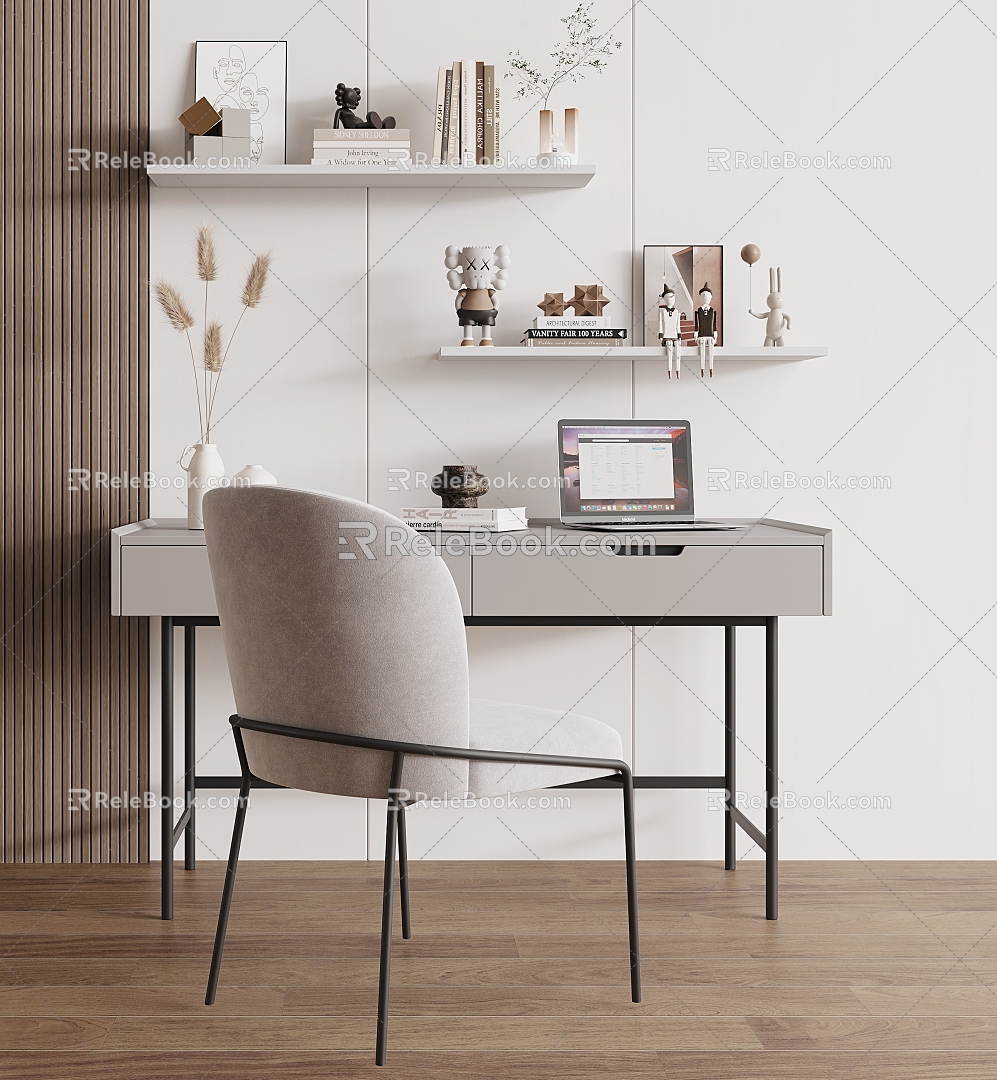 Desk and chair combination 3d model