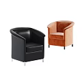 Two Single Sofas in Black and Orange with Modern Stylish Design 3d model