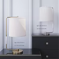 Modern Table Lamp With White Fabric Shade And Gold Metal Stand Design