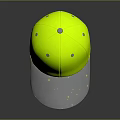 Neon Yellow Baseball Cap With Reflective Stars On Gray Brim And Smooth Surface Design