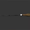 Set Of Kitchen Knives With Black Blades Wooden Handles And White Accents