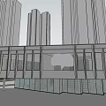 Modern Urban Architecture With Tall Buildings And Glass Curtain Walls Design