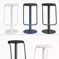 Modern Sleek Bar Stools In Black White Blue With Indoor Plant