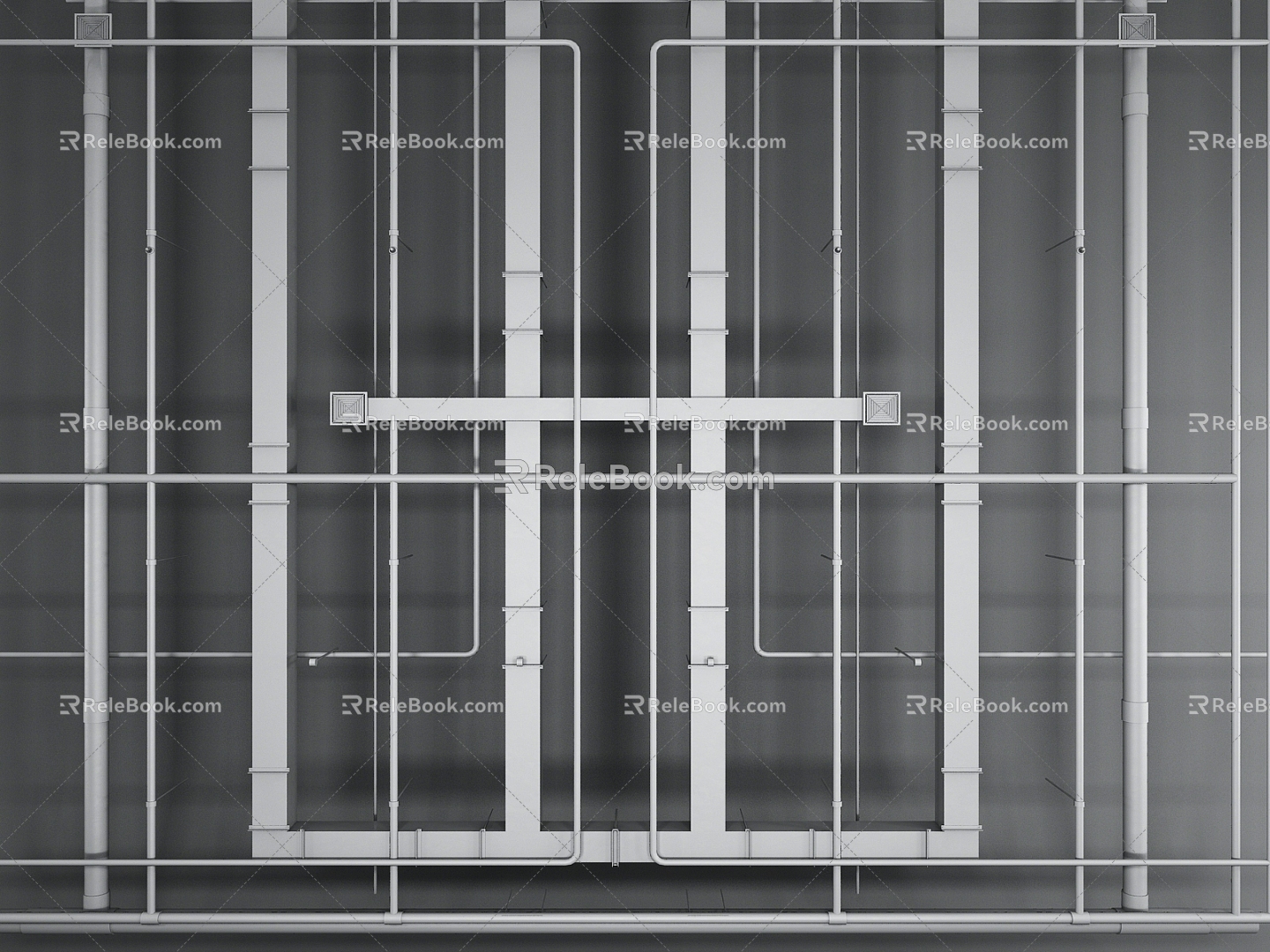 Equipment pipe rack 3d model