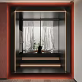 Hotel Guest Room with Modern Interior Large Windows Forest View and White Bedding