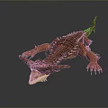 Red Dragon Game Movie Character with Sharp Horns and Open Mouth