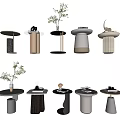 Modern Style Side Tables Featuring Gold Metal Frames Marble Tops And Decorative Accents