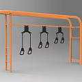 Orange Outdoor Fitness Training Equipment With Suspension Hanging Handles And Ladder