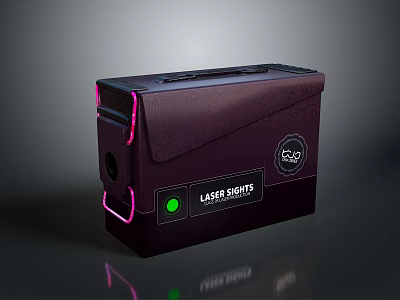 EAG Laser Sights Product Box With Green Indicator Light And Purple Exterior Design 3d model