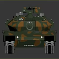 Military Tank With Green Orange Camouflage Design