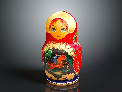 Russian Doll Gourd Carving Crafts Decorations model