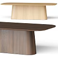 Modern Wooden Dining Table With Walnut Tabletop And Unique Leg Design 3d model