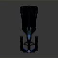 Futuristic Race Car With Sleek Design Blue Accents Large Wheels And Rear Wing