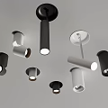 Modern Downlights And Spotlights With Sleek Black White Styles For Interior Lighting 3d model