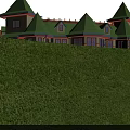 Fun Filled Amusement Park With Various Rides Colorful Pavilions And Lush Green Gardens