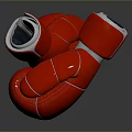 Red Leather Boxing Gloves With Silver Accents For Training And Fitness