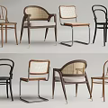 Various Design Leisure Accent Chairs With Rattan Details Wooden Frames And Metal Legs