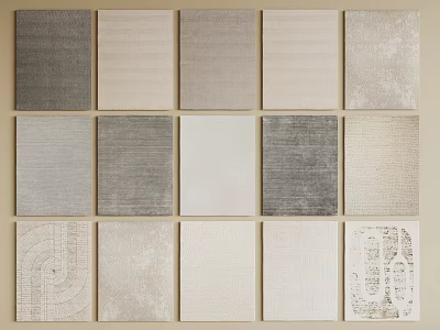 Square Rugs With Various Modern Patterns Different Neutral Colors And Textured Designs 3d model