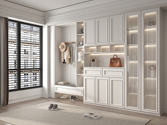 Modern Shoe Cabinet Multi-functional Floor Cabinet Type Entrance Shoe Changing Cabinet 3d model