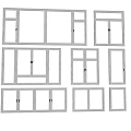 Modern windows 3d model