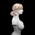 Realistic 3D Female Game And Movie Character With Blonde Bun Hairstyle Upper Body