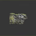 3D Terrain Model With Mountainous Landscape Green Vegetation And Rocky Textures