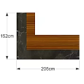 Modern Reception Desk With Yellow Textured Panels Black Countertop And Wooden Frame