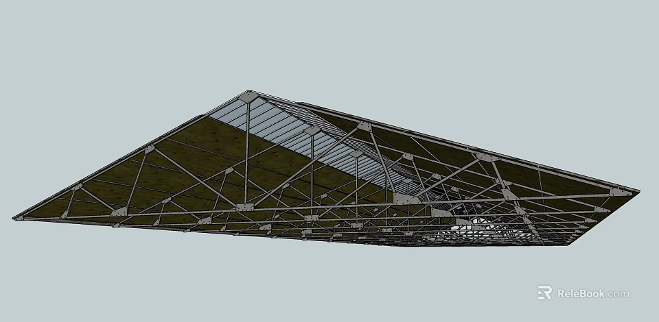 Outdoor Large Tent With Metal Frame Structural Design And Transparent Roof 3d model 