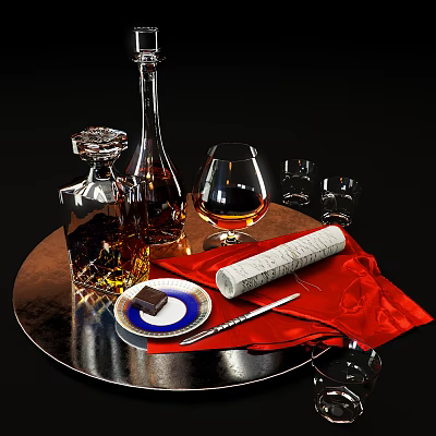 Modern Wine Glass Tableware 3d model
