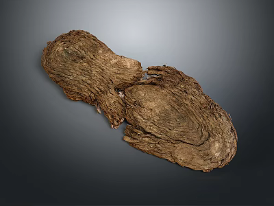 Natural Brown Household Cleaning Tool With Irregular Shape And Rough Surface 3d model