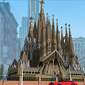 Sagrada Família Ancient Architecture With Tall Spires Intricate Carvings And Gothic Details