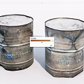 Rusted Industrial Metal Drums With Vinyl Acetate Label For Industrial Storage