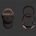 Dark Baseball Cap And Adjustable Leather Strap Headband For Daily Essentials 3d model